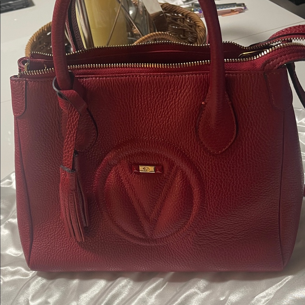 Valentino By Mario Valentino Cherry Red Satchel